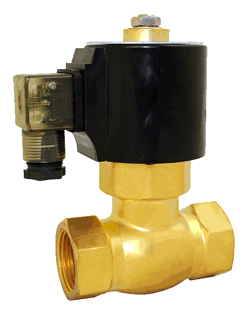 Válvulas de pistón a presión bidireccionales, cierre normal, de acero latón para altas temperaturas, serie 2L170-300.