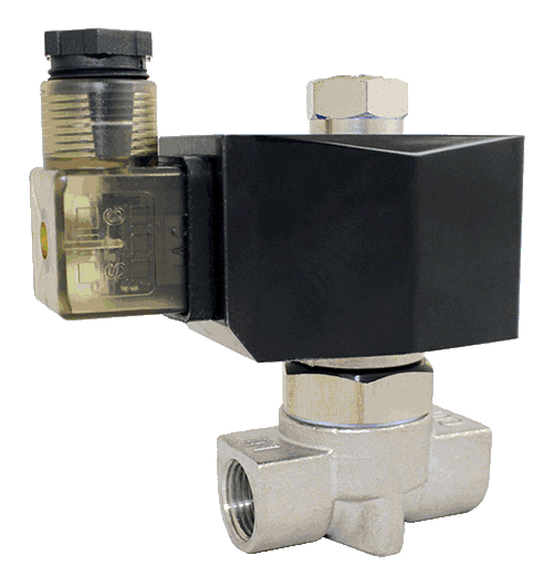 Válvulas Solenoide de Acero Inoxidable Serie STC 2SO030, 2 Vías, Actuación Directa, Normalmente Abiertas.