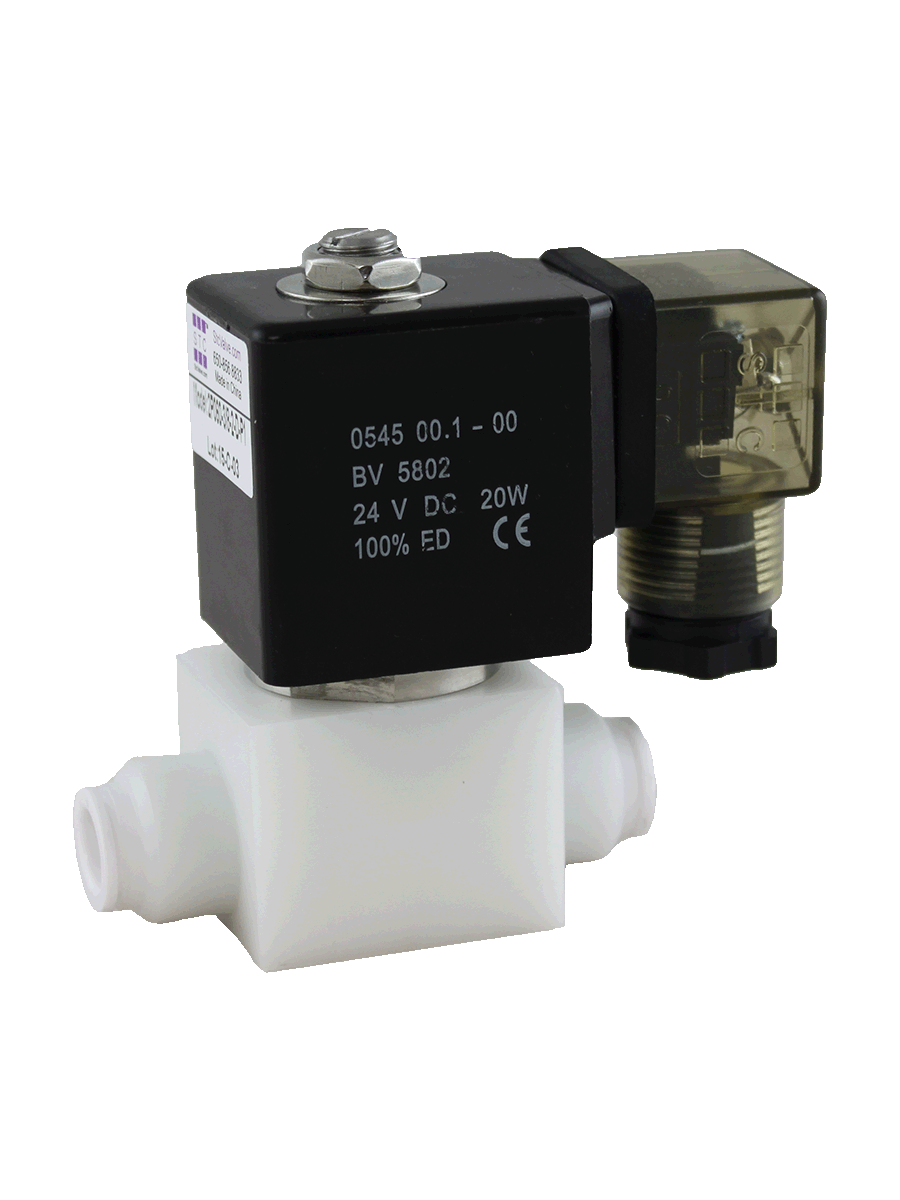SST 2P050 Serie Válvulas Solenoide de 2 Vías, Actuación Directa. Materiales compatibles con NSF. Tipo de actuación directa.